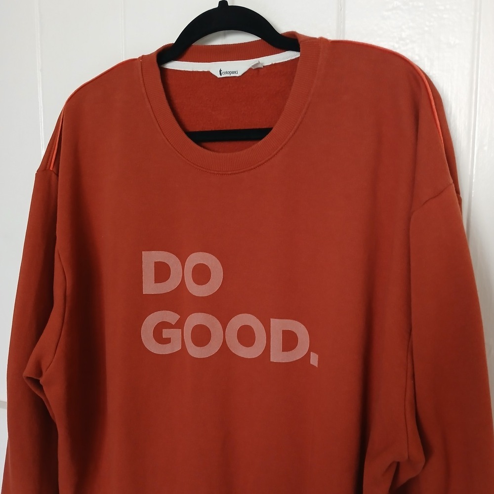 Cotopaxi Men's Rust Crewneck Sweatshirt - "DO GOOD" Graphic XXL